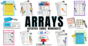 If you're teaching second grade, chances are you are building a foundation for multiplication by teaching students to build arrays, use repeated addition, and make equal groups. If you are in a Common Core state like I am, second graders work with arrays up to 5x5 in size. Here are some hands-on activities, games, and worksheets to help your students work with arrays and repeated addition.