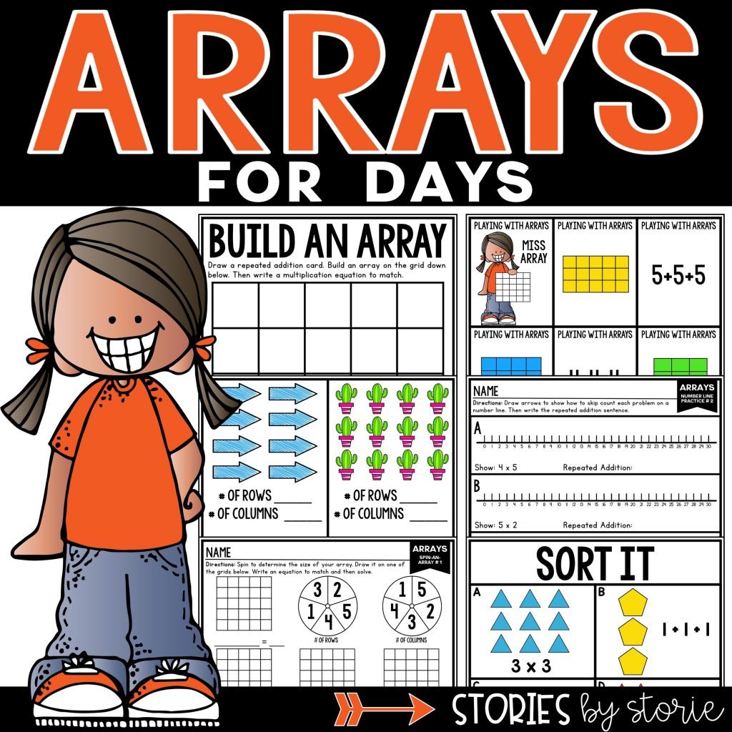 Are you working on arrays? This resource includes hands-on activities, games, and worksheets to help students work with arrays, repeated addition, and equal groups.