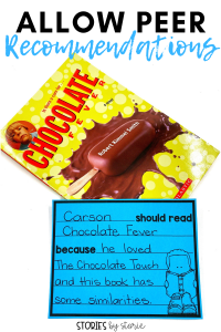 Have you ever tried peer book recommendations? This is a great way to get your students excited about books and reading!