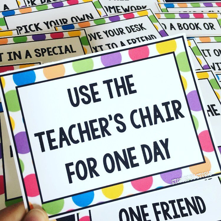 Another popular reward in the classroom was to sit in my teacher chair for the day. 