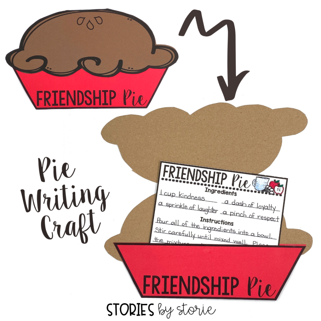 After reading Enemy Pie, students will create their own recipe for Friendship Pie. The recipe card can be placed inside this friendship pie craft.