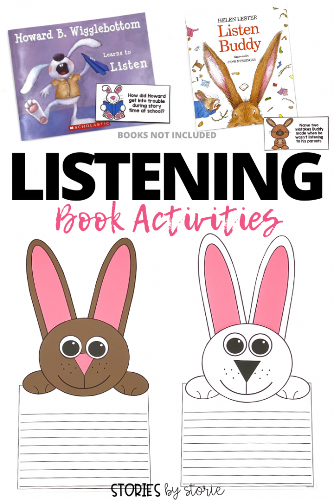 The beginning of the year is a time best spent on teaching expectations and procedures to set the tone for the rest of the year. One of the expectations we work on is listening skills. Two books that I use to help are Listen Buddy by Helen Lester and Howard B. Wigglebottom Learns to Listen by Howard Binkow. Here are some activities you can pair with these two stories.