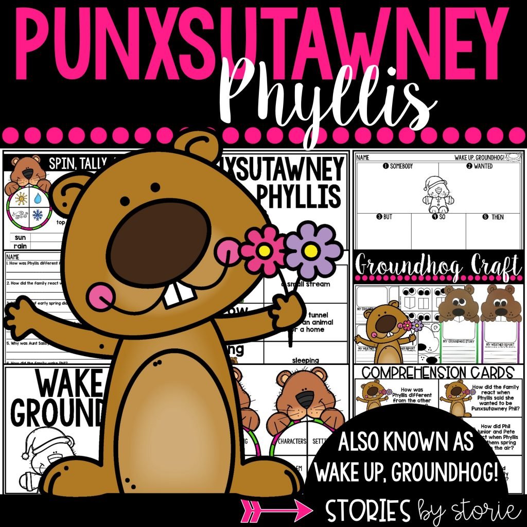 Book Companion and Activities to pair with Punxsutawney Phyllis (aka Wake Up, Groundhog!)