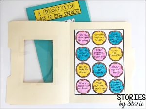 A Dozen Ways to Show Kindness - use file folders to create the look of a donut box