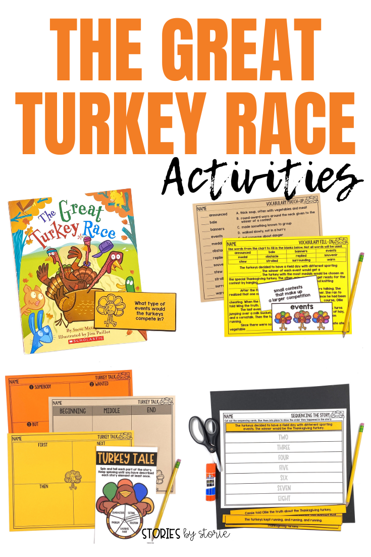 Looking for activities to pair with The Great Turkey race by Steve Metzger? This book companion includes comprehension and vocabulary activities along with a fun directed drawing!