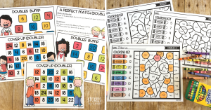 Looking for a fun way to practice doubles facts? Take a look at these games! Students will get the practice they need while having fun. Included are three games for doubles facts, three games for doubles + 1 facts, and three games for doubles + 2 packs. There are also anchor charts, practice pages, and color by number pages.