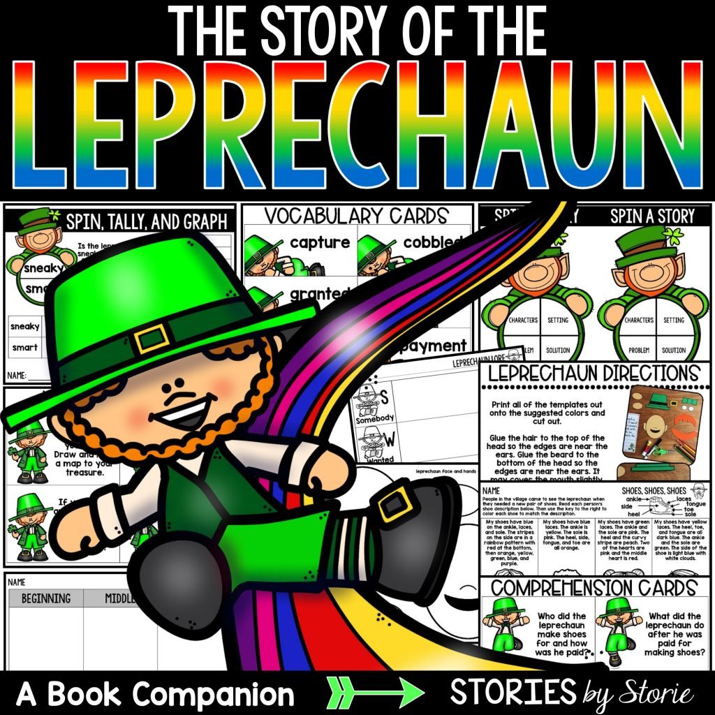 The Story of the Leprechaun by Katherine Tegen is a great story to read near St. Patrick's Day. This book companion is filled with comprehension questions, vocabulary words, graphic organizers, writing prompts, and a fun leprechaun craft!