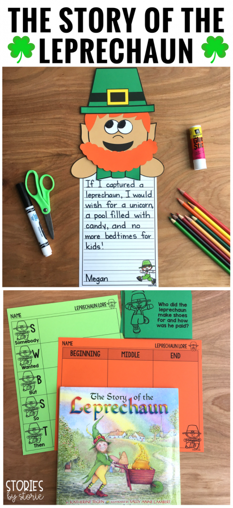 The Story of the Leprechaun by Katherine Tegen is a great story to read near St. Patrick's Day. This book companion is filled with comprehension questions, vocabulary words, graphic organizers, writing prompts, and a fun leprechaun craft!
