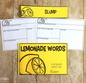 This lemonade words booklet can be used to help students with vocabulary while reading The Lemonade War by Jacqueline Davies.