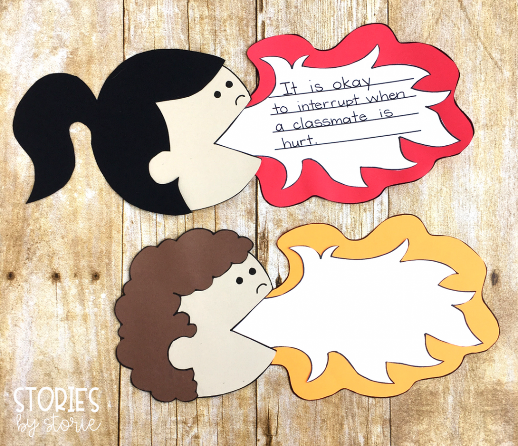 Students can create this volcano mouth craft after learning when it is okay to interrupt.