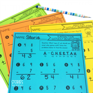 Add an extra level of engagement to your addition and subtraction practice with riddles. As students solve each math problem, they reveal the answer.
