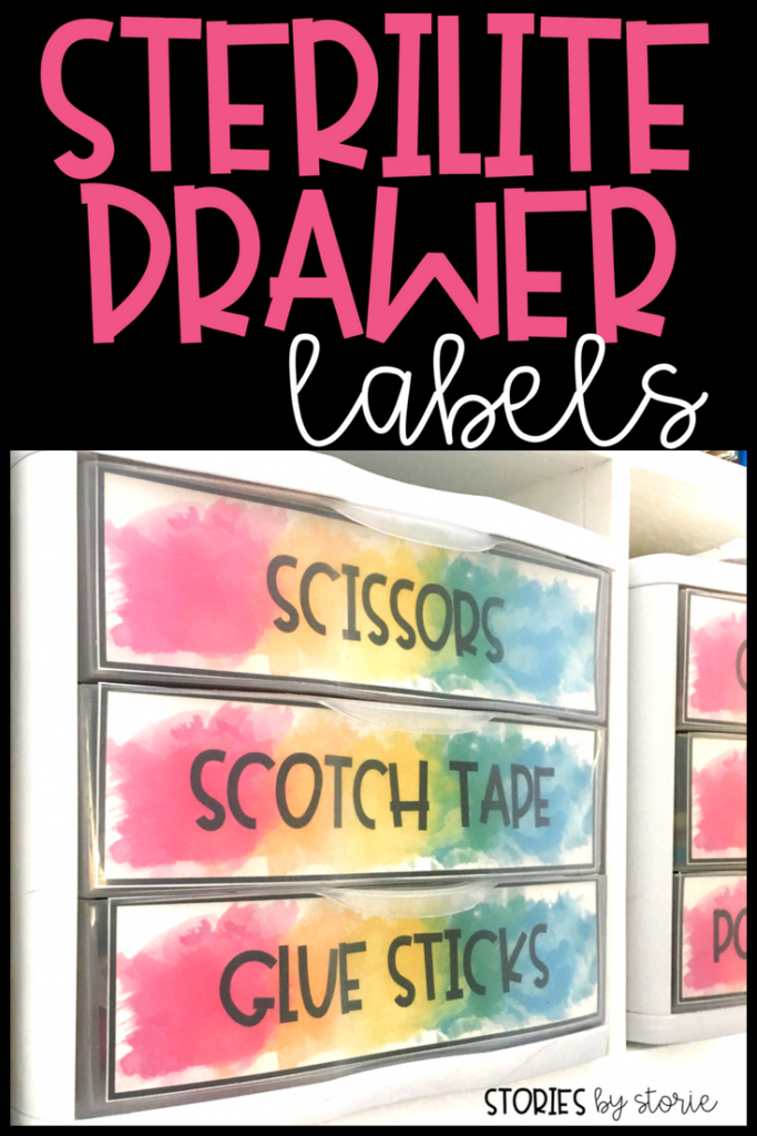 Sterilite Drawers have been a key organizational tool in my classroom for years and they work well in my home office, too! I love that I can keep all of the mess separated, contained, and still keep everything looking good just by adding labels to the front of the drawers. You can download these Sterilite Drawer labels for free!