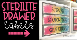 Sterilite Drawers have been a key organizational tool in my classroom for years and they work well in my home office, too! I love that I can keep all of the mess separated, contained, and still keep everything looking good just by adding labels to the front of the drawers. You can download these Sterilite Drawer labels for free!