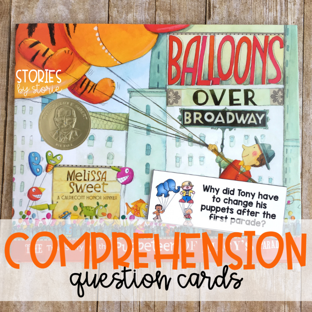 This book companion for Balloons Over Broadway by Melissa Sweet has 8 comprehension questions to help guide your discussion with students. I have also included pages where students can respond to these questions in written form.