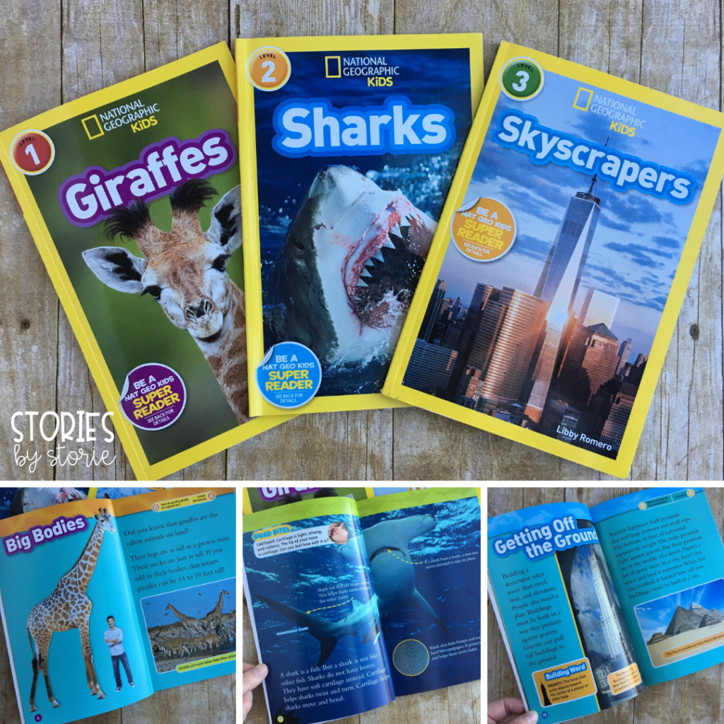 National Geographic Kids is a great nonfiction book series for kids. These leveled books are filled with interesting facts and colorful photographs. 