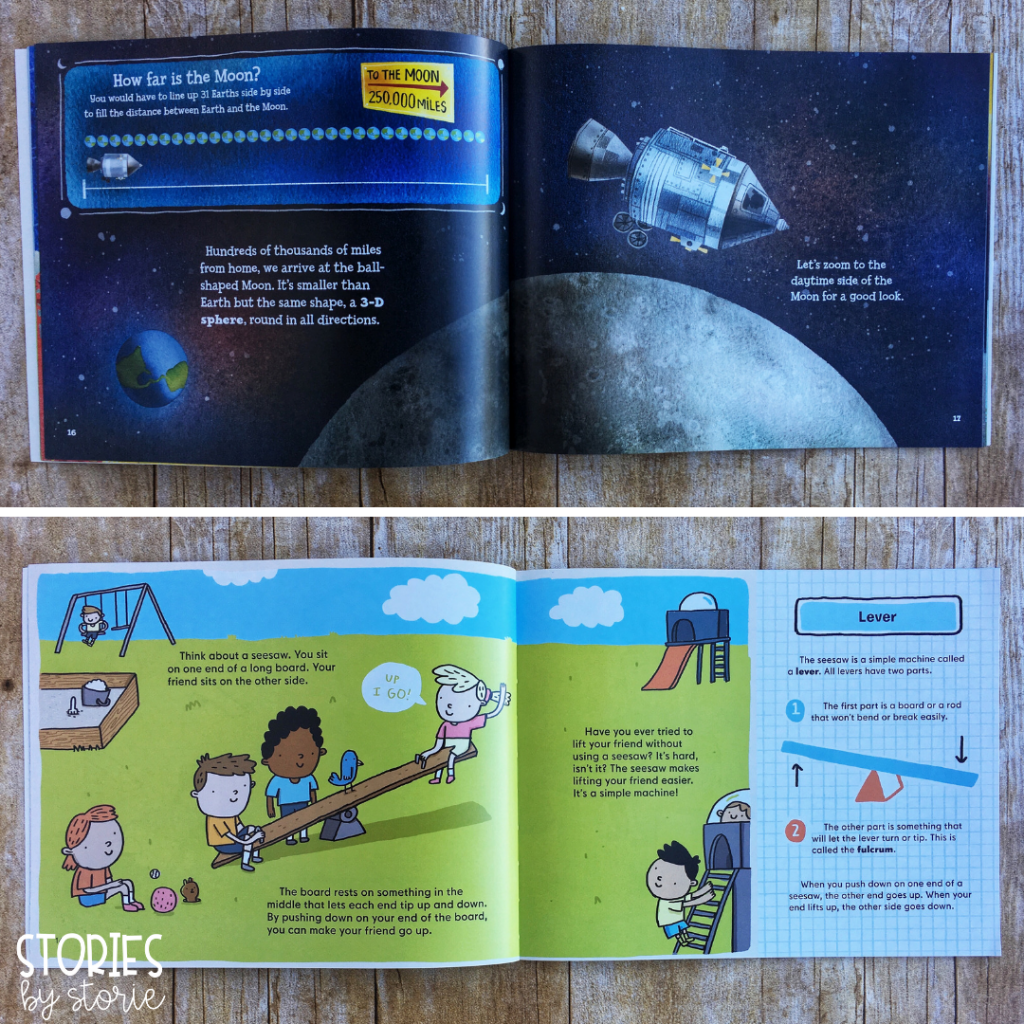 Let's Read and Find Out About Science books are a great nonfiction book series for kids. These leveled books explain science concepts in simple terms that children in the primary grades can understand. Books in this series read more like a picture book which is a friendly format for young readers. The amount of text per page and content does increase slightly between levels 1 and 2 in this series.