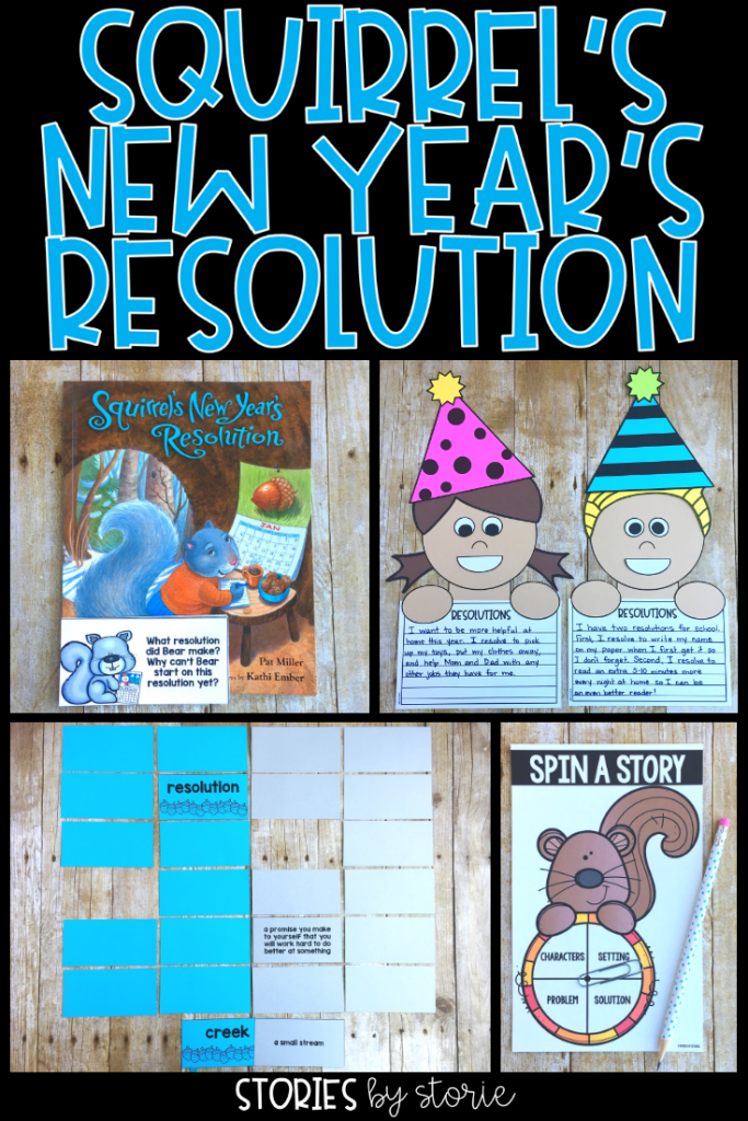 If you're looking to start the new year off with making resolutions and goal setting, you should read Squirrel's New Year's Resolution by Pat Miller. I have a fun resolutions craft and other activities you can pair with this story.