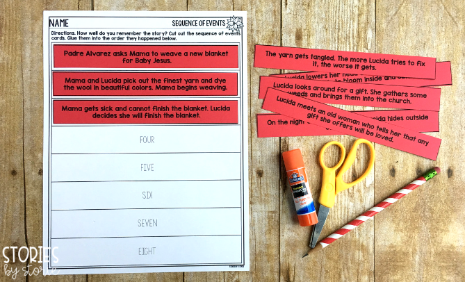 Students can practice retelling The Legend of the Poinsettia with this cut and paste sequencing activity. The story has been broken down into eight events. After students put the events into order, they can read them from start to finish to retell the story.