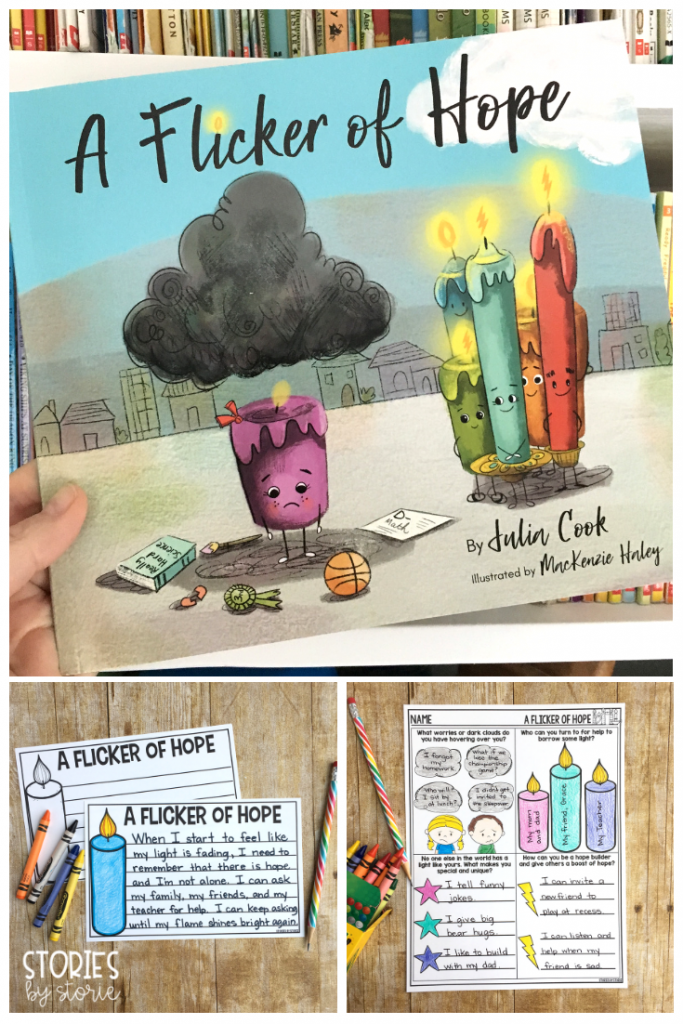 A Flicker of Hope emphasizes for children (and adults) the many different ways to ask for help, and their ability to be a hope builder for others, too. Here are some activities you can use with this story written by Julia Cook.