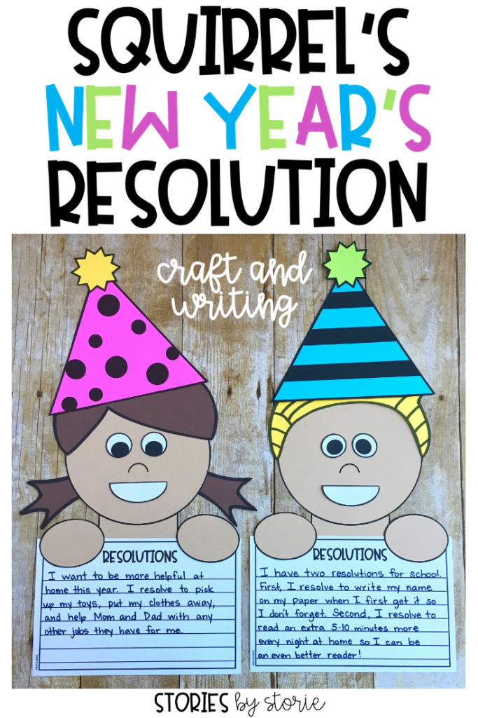 After reading Squirrel's New Year's Resolution, students can make their own resolution with this kid craft.