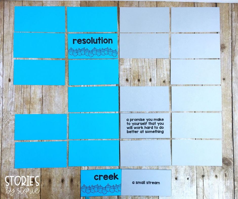 These vocabulary cards pair with Squirrel's New Year's Resolution. Students can play a matching game with the vocabulary cards and definitions.