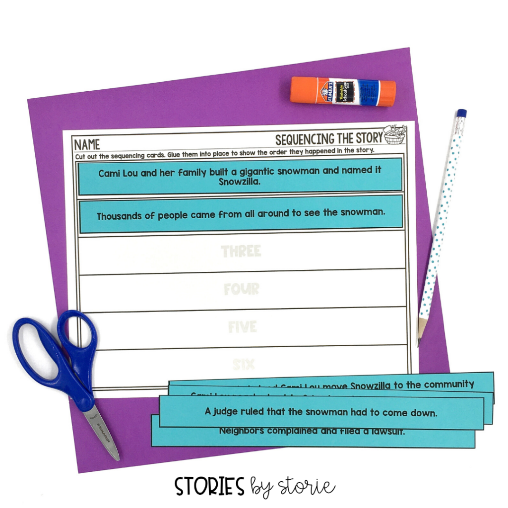 After reading Snowzilla, students can put the story back together with this sequencing activity.