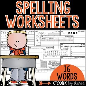 Spelling Worksheets for 16 Words