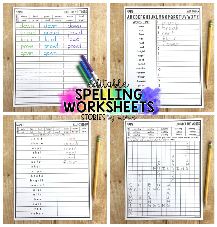 Students need time to practice their spelling words. By having a large number of activities to offer, you can avoid falling into the spelling rut! These low-prep editable spelling worksheets help students practice their words in a fun and engaging way.