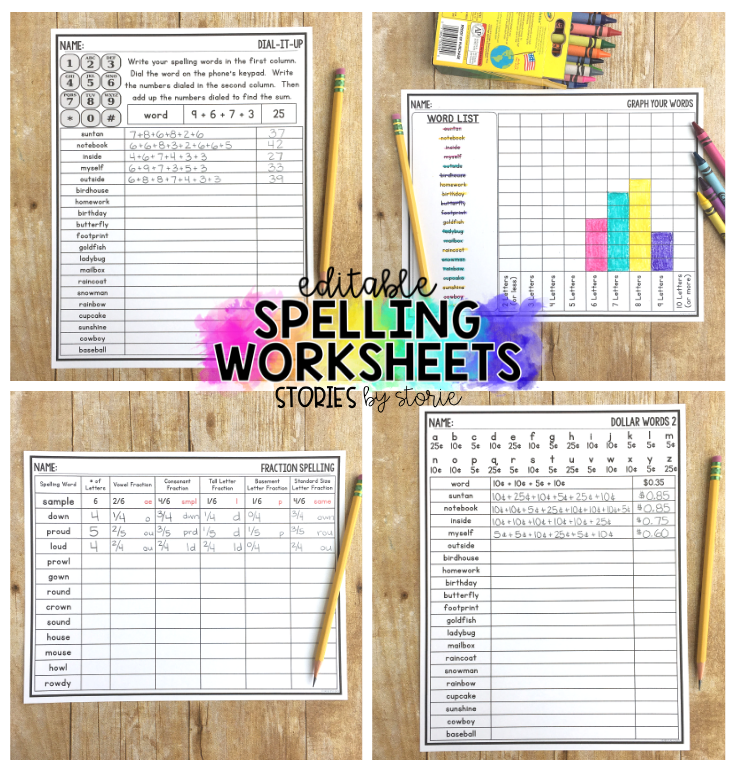 Students need time to practice their spelling words. By having a large number of activities to offer, you can avoid falling into the spelling rut! These low-prep editable spelling worksheets help students practice their words in a fun and engaging way.