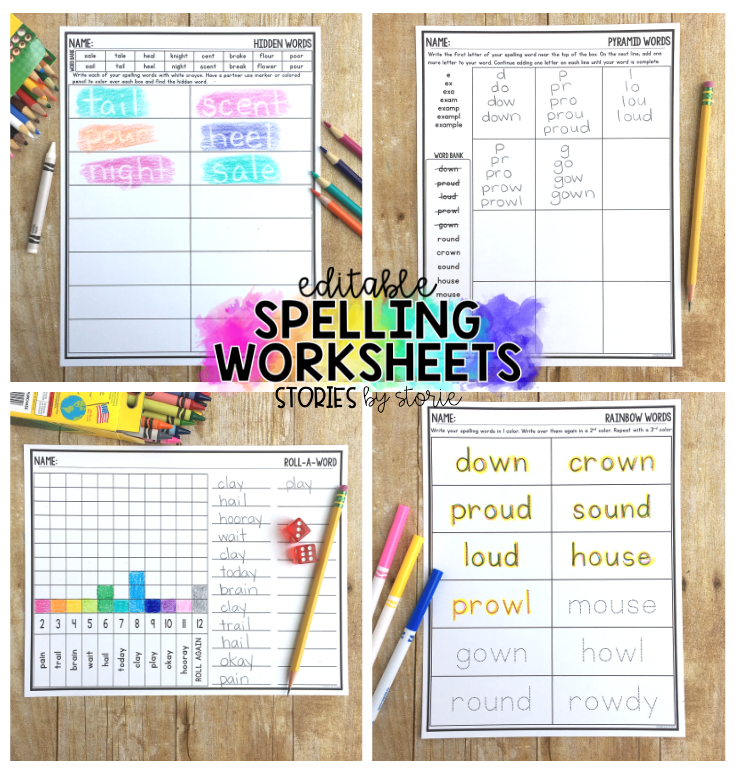 Students need time to practice their spelling words. By having a large number of activities to offer, you can avoid falling into the spelling rut! These low-prep editable spelling worksheets help students practice their words in a fun and engaging way.