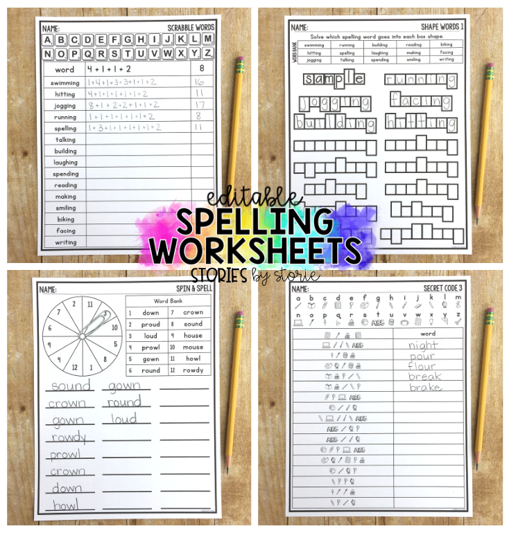 Students need time to practice their spelling words. By having a large number of activities to offer, you can avoid falling into the spelling rut! These low-prep editable spelling worksheets help students practice their words in a fun and engaging way.