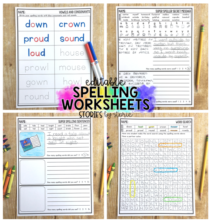 Students need time to practice their spelling words. By having a large number of activities to offer, you can avoid falling into the spelling rut! These low-prep editable spelling worksheets help students practice their words in a fun and engaging way.