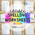 Students need time to practice their spelling words. By having a large number of activities to offer, you can avoid falling into the spelling rut! These low-prep editable spelling worksheets help students practice their words in a fun and engaging way. Whether you are using a list of spelling words, vocabulary words, or sight words, all you need to do is type your list of words one time and all of the worksheets will be created at once. Some answer keys will also be generated to help save you time! You can use these spelling worksheets for centers, morning work, with small groups, or even as homework practice.