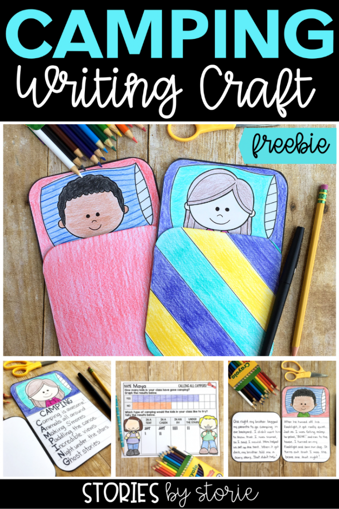Whether you camp in the great outdoors or in a backyard tent, there are bound to be memories made. This camping craft is a great way for kids to write about camping. You can find a list of camping-themed books to pair with this camping craft, too!