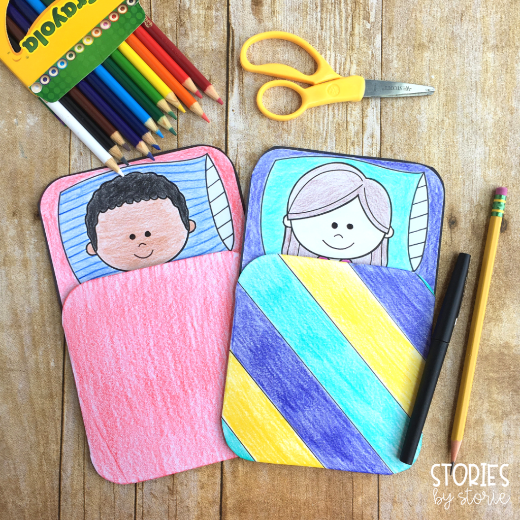 This camping craft can be paired with your favorite camping books for kids! The sleeping bag opens to reveal student writing.