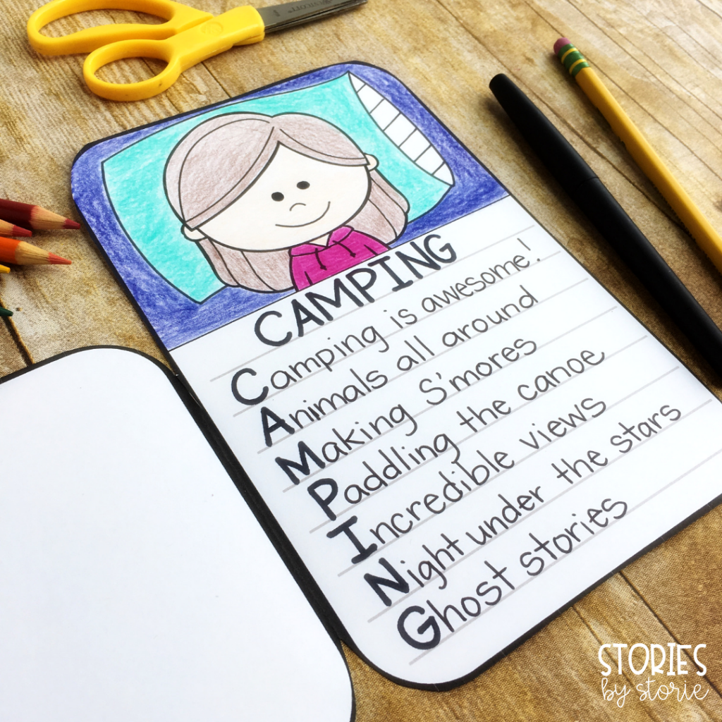 This camping craft pairs well with your favorite camping books for kids. Students can write a poem, a story, a packing list, and more!