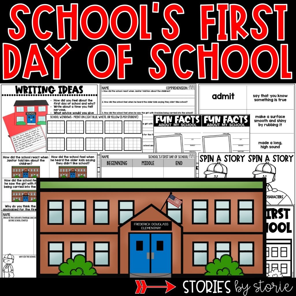 This book companion for School's First Day of School by Adam Rex contains comprehension and vocabulary activities along with a school craft and writing booklet.