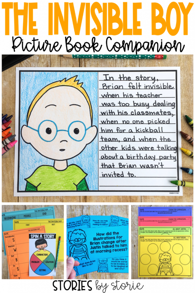 The Invisible Boy is a story about compassion, inclusion, and the power of kindness. In this story, Brian feels that he is invisible to his teacher and his peers. But when he goes out of his way to make Justin, the new boy feel welcome, Justin helps Brian feel included and seen by all. Here are some activities you can pair with The Invisible Boy.