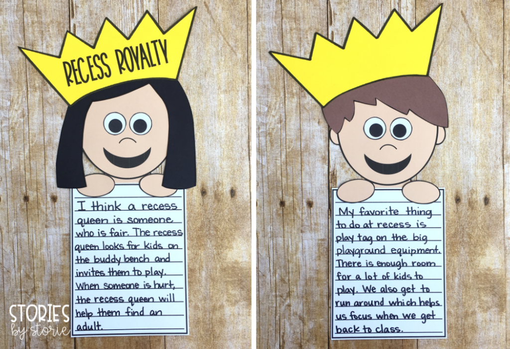 After reading The Recess Queen, students can create their own recess royalty with this craft and writing activity.