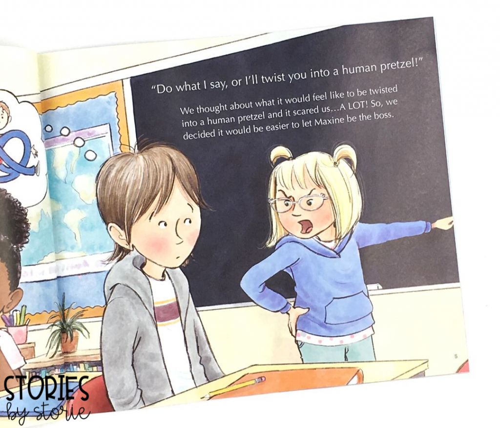 Bully B.E.A.N.S. by Julia Cook helps children identify bullying and offers strategies for those who are targets and bystanders. 