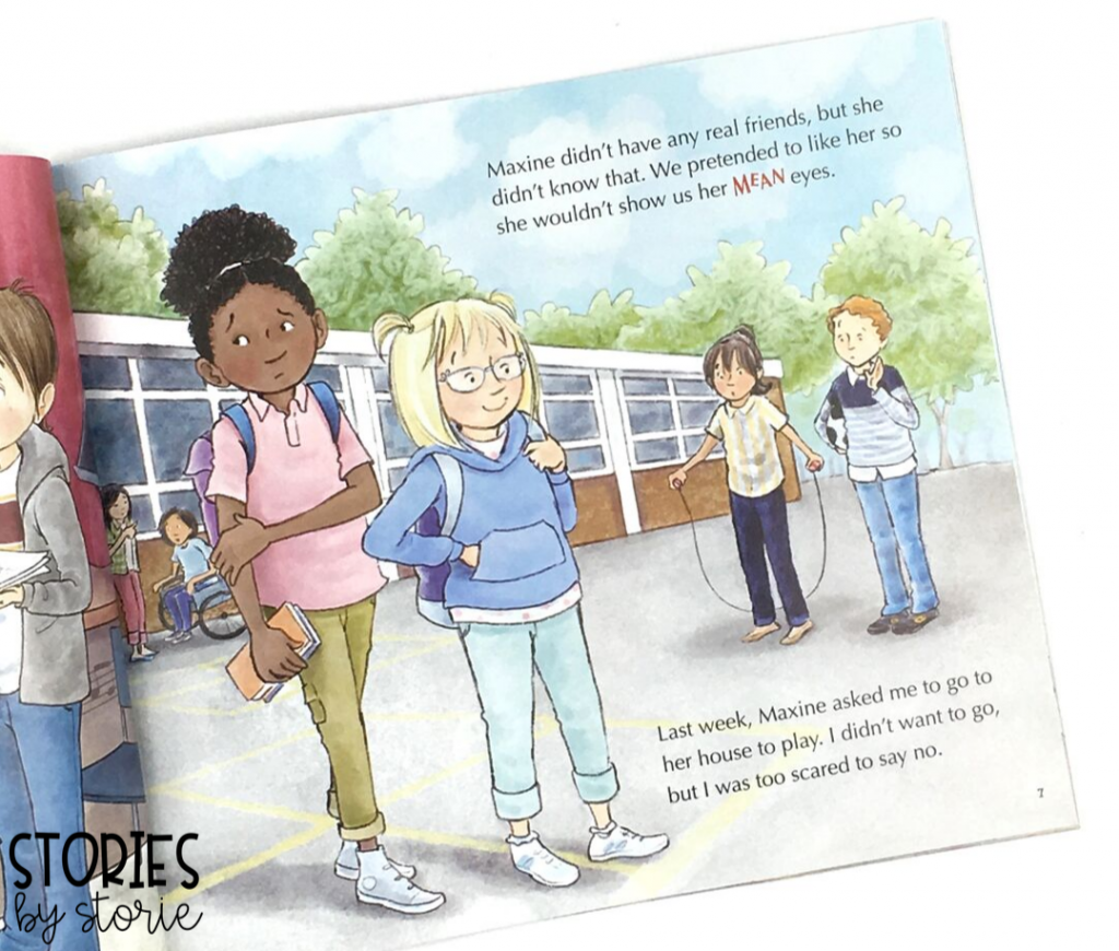 Bully B.E.A.N.S. by Julia Cook helps children identify bullying and offers strategies for those who are targets and bystanders. 