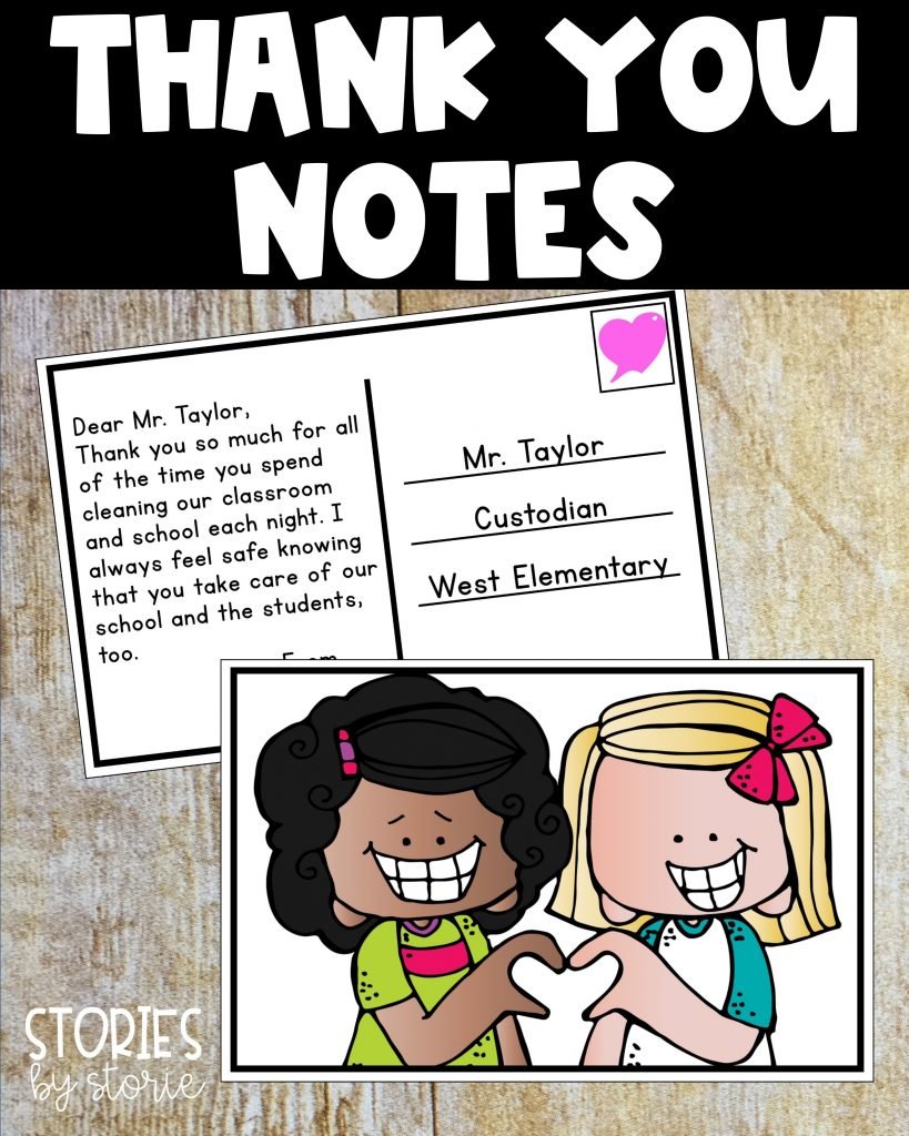 Kids can use these classroom postcards to send thank you notes to school staff members. These notes are sure to brighten someone's day.