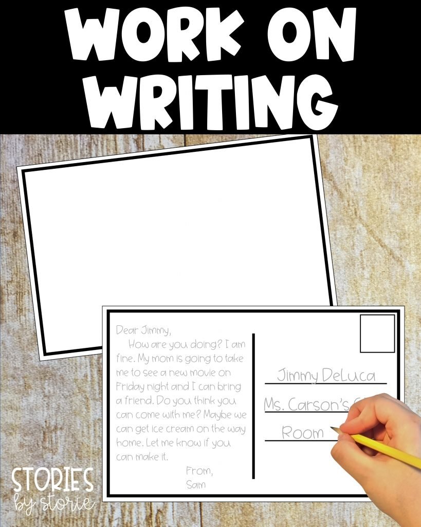 Students can work on writing with these postcards. You can print multiple copies each month and place them in your writing center. You can even add a classroom mailbox where students can place their postcards when finished.