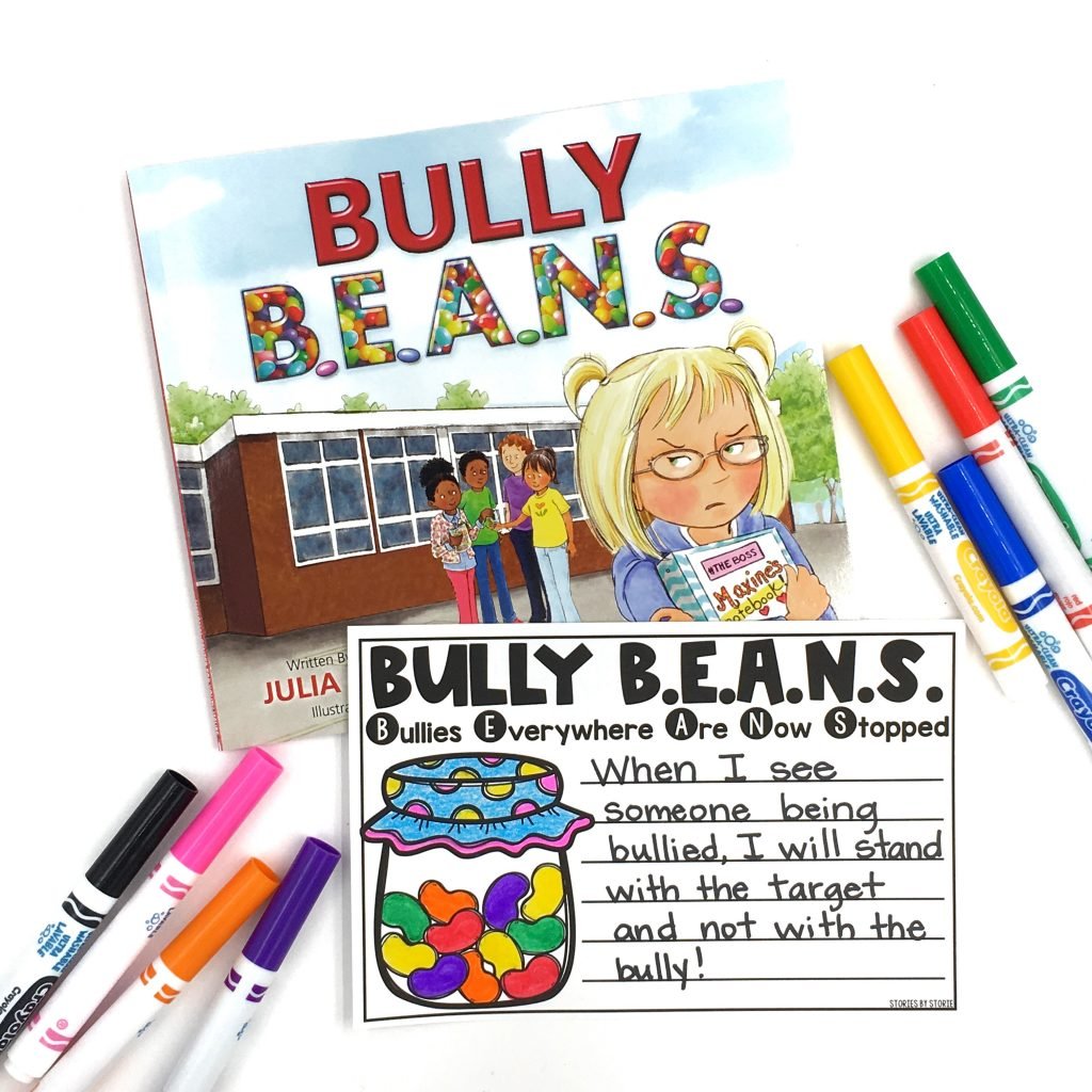 After reading Bully B.E.A.N.S. by Julia Cook, students can brainstorm different ways to stand up to bullying. Students can choose one and write about it.