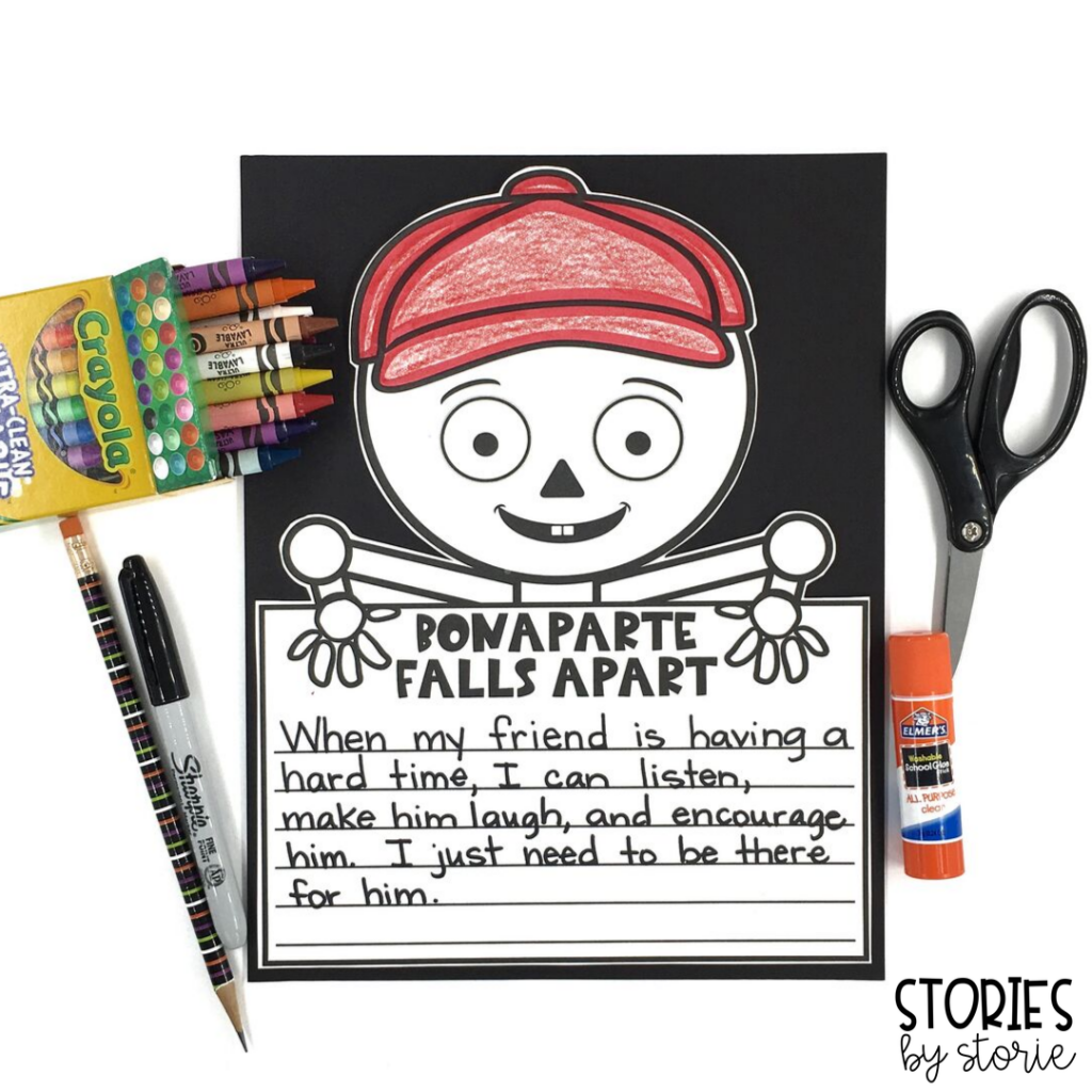 After reading Bonaparte Falls Apart, students can respond to the text using one of the included prompts or one of their own. Students can cut around the outer edge and glue onto a piece of cardstock or construction paper.