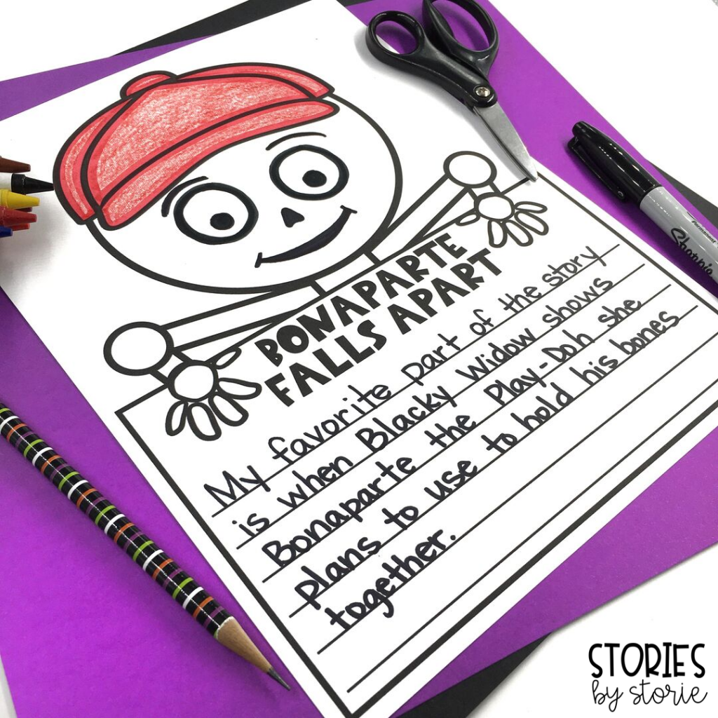 After reading Bonaparte Falls Apart, students can respond to the text using one of the included prompts or one of their own. Students can cut around the outer edge and glue onto a piece of cardstock or construction paper.