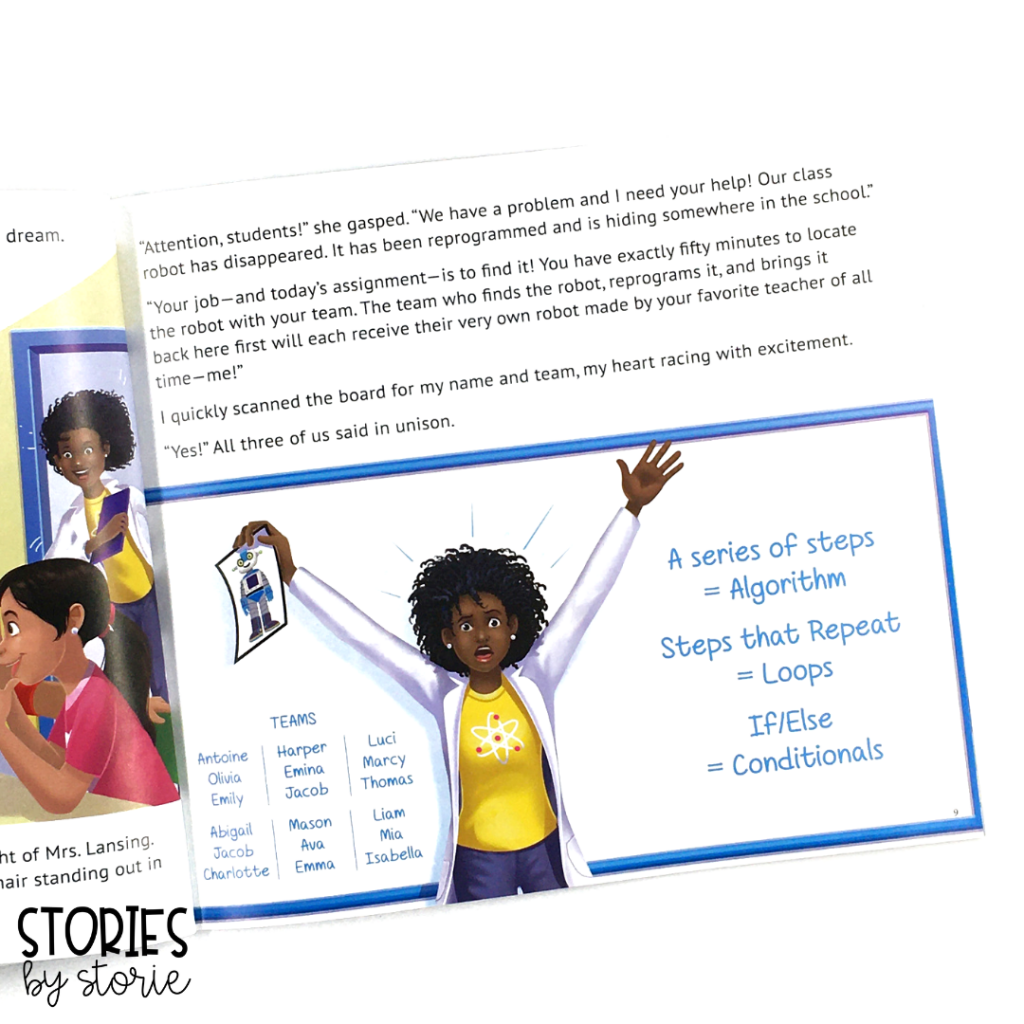 A sneak peek inside Coding Capers: Luci and the Missing Robot