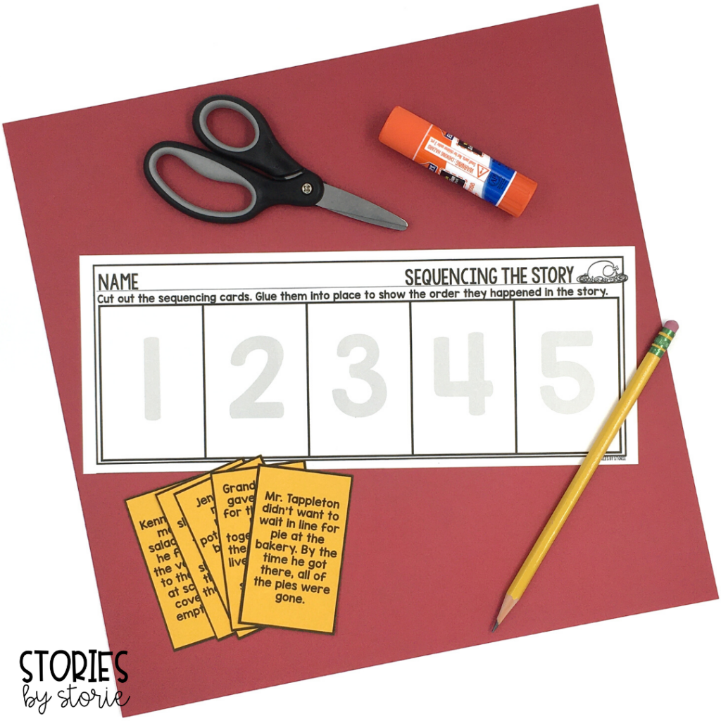 After reading Thanksgiving at the Tappletons', students can put the story back together with these sequence of events cards. This is a great way to help get students ready to retell and summarize the story.