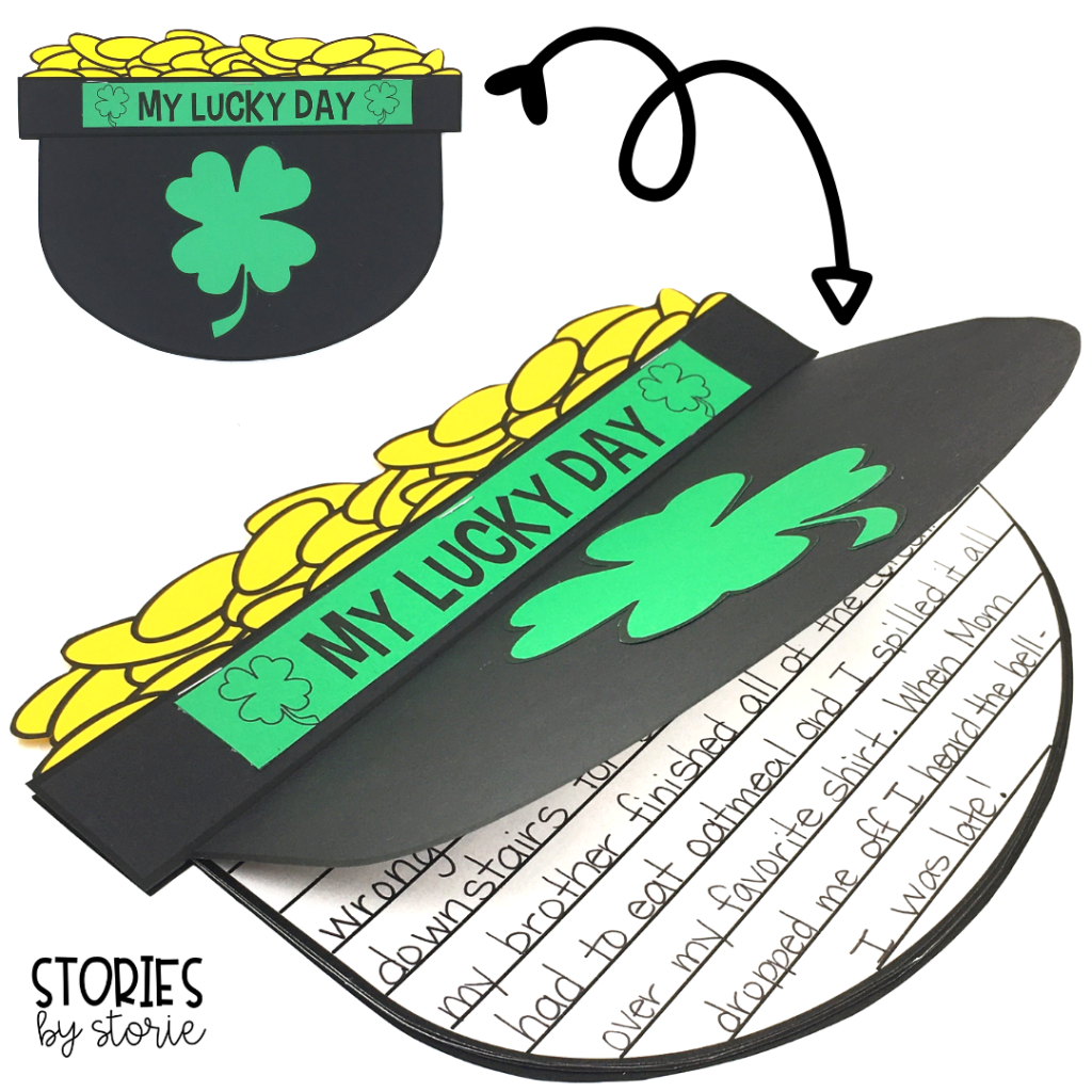 After reading Lucky Tucker, students can write their own lucky day story. The writing pages can be tucked inside this pot of gold craft to help match the theme of the story.