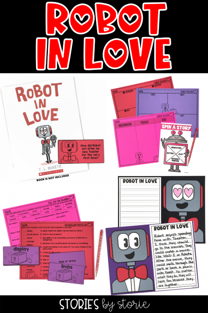 Robot in Love by T.L. McBeth is a sweet story with a surprising ending for anyone who doesn't pick up on the clues in the illustrations. While this story can be read any time of year, I think it would be a great book to share near Valentine's Day. I want to share a few activities you can pair with Robot in Love.